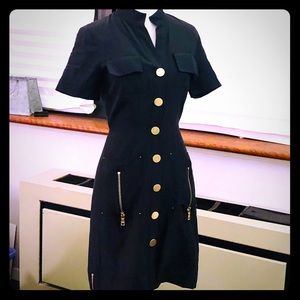 Andrew Marc Part-Silk Shirt Dress